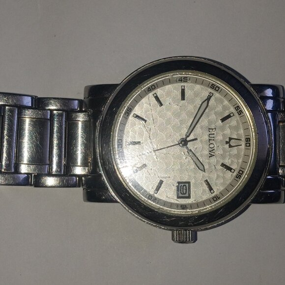 Bulova A4 Women Wrist Watch 35mm, Stainless Steel Silver Tone Date, 5.5" Wrist - Picture 2 of 4